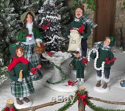 Byers Choice Christmas Cardinal Family Of Five 5 Piece Set