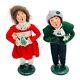 Byers Choice Christmas Caroler Girl With Tree & Boy With Snowman Set 1986 Vtg