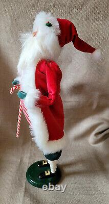 Byers' Choice Christmas Carolers Mr. & Mrs. Santa Claus set Candy Cane signed