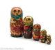 Cat Family Russian Hand Carved Hand Painted Unique Nesting Doll Set