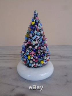 Cape Cod Glass Works Millefiori Latticino Christmas Tree Figurine / Paperweight