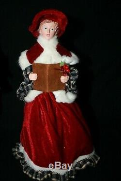 Carolers Statue Raz Imports Christmas Carolers Set/4 New Large Black Red