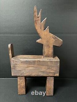 Carved Wood Large Reindeer