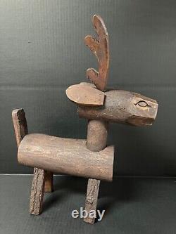 Carved Wood Large Reindeer