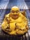 Carved Resin Buddah With Playing Children Figure. Finely Crafted, Signed. Rare