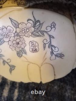 Carved resin Buddah with playing children figure. Finely crafted, signed. Rare