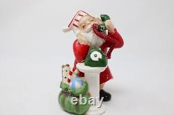 Ceramic Josef Originals Santa On Phone Christmas Figure Rare Hard To Find Japan