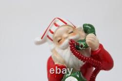 Ceramic Josef Originals Santa On Phone Christmas Figure Rare Hard To Find Japan