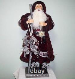 Christmas 4ft. Merriment Santa Clause Resin Figure Handcrafted High Qlty Velvet