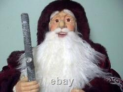 Christmas 4ft. Merriment Santa Clause Resin Figure Handcrafted High Qlty Velvet