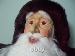 Christmas 4ft. Merriment Santa Clause Resin Figure Handcrafted High Qlty Velvet