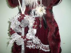 Christmas 4ft. Merriment Santa Clause Resin Figure Handcrafted High Qlty Velvet