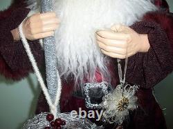 Christmas 4ft. Merriment Santa Clause Resin Figure Handcrafted High Qlty Velvet