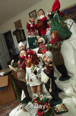 Christmas Caroler- Byers' Choice. Lot of 13 Carolers. Nice, few flaws, 1992-2001