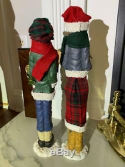 Christmas Caroler Family with Fabric clothing 4 piece Victorian