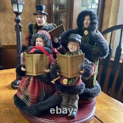 Christmas Carolers Family Display Winter Decor Plaid 2013