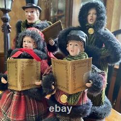 Christmas Carolers Family Display Winter Decor Plaid 2013