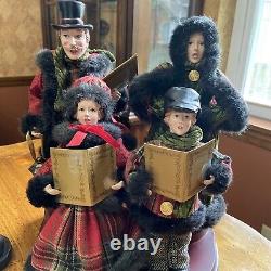 Christmas Carolers Family Display Winter Decor Plaid 2013