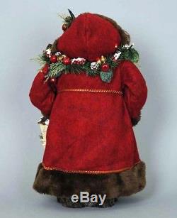Christmas Decorations Woodland Santa With Dove, Birdhouse & Lighted Garland
