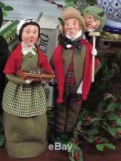 Christmas Figures Byers Choice Bob Cratchit Holding Tiny Tim & Mrs Cratchit