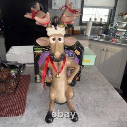 Christmas Funny Reindeer Christmas Statue Holiday Decor Sitting Figurine