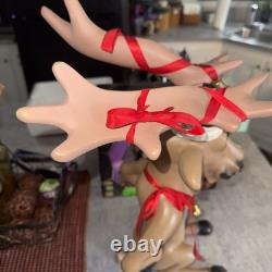 Christmas Funny Reindeer Christmas Statue Holiday Decor Sitting Figurine
