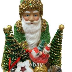 Christmas Ino Schaller Santa Claus With Sack Snow Tree Snowman Moose Teddy Bear