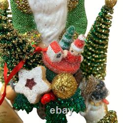Christmas Ino Schaller Santa Claus With Sack Snow Tree Snowman Moose Teddy Bear