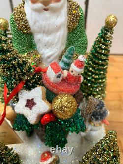Christmas Ino Schaller Santa Claus With Sack Snow Tree Snowman Moose Teddy Bear
