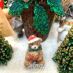 Christmas Ino Schaller Santa Claus With Sack Snow Tree Snowman Moose Teddy Bear