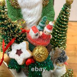 Christmas Ino Schaller Santa Claus With Sack Snow Tree Snowman Moose Teddy Bear