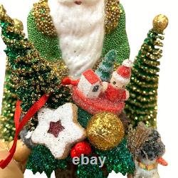 Christmas Ino Schaller Santa Claus With Sack Snow Tree Snowman Moose Teddy Bear