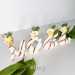 Christmas RARE & Scarce Pixie Candy Cane Candleholder NOEL Girls JAPAN Holt Vtg