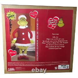 Christmas Santa 5.74 Ft Tall Life Size Animated Grinch Prop Speaks-new