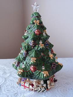 Christmas Tree Lenox Holiday Village Rotating Musical Colored Lights