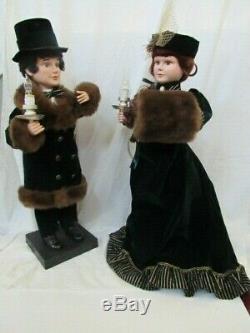Christmas Victorian Couple Figurine Set by Traditions 26 Animated Lights Motion
