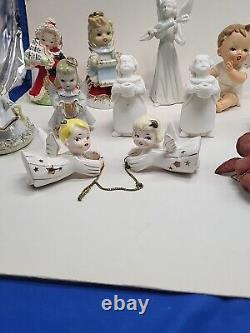 Christmas Vintage Collection Candle Holders Angels Figures Rare Lot Japan