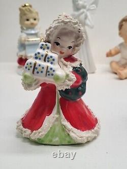 Christmas Vintage Collection Candle Holders Angels Figures Rare Lot Japan