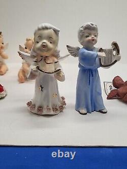 Christmas Vintage Collection Candle Holders Angels Figures Rare Lot Japan