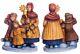 Christmas Figurine Children Russian Style Hand Carved Wood Decor 8