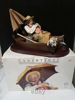 Clothtique GONE FISHING #3054 Norman Rockwell SATURDAY EVENING POST 1930 IN BOX