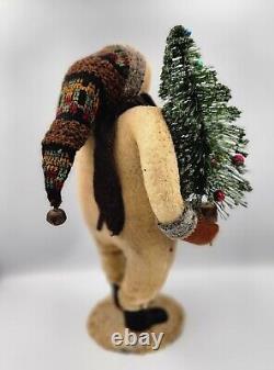 Cody Foster ESC Folkart Snowman With Christmas Tree, Scarf, Boots, Hat 16.5