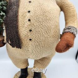 Cody Foster ESC Folkart Snowman With Christmas Tree, Scarf, Boots, Hat 16.5