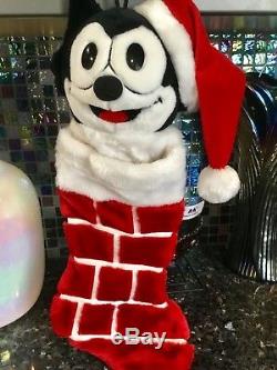 Collectible 1996 Felix The Cat Christmas Holiday Stocking Plush Stuffed Soft Toy