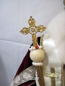Collectible all orig. St. Nicholas Bishop Myra Xmas figure by Brenda Goin Morris