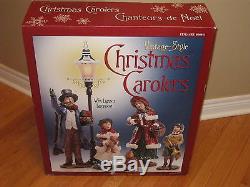 Costco Vintage Style Christmas Carolers Set Man Woman Boy Lighted Lamppost NEW