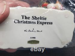 Danbury Mint 6 Pc SHELTIE Dog Christmas Express Train Complete, Never Displayed