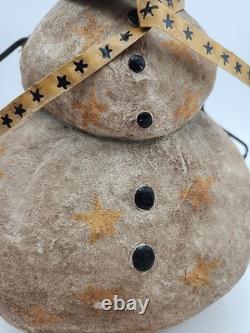 David Harden Folk Art Snowman Patriotic Stars Stripes Top Hat Metal Scarf HTF