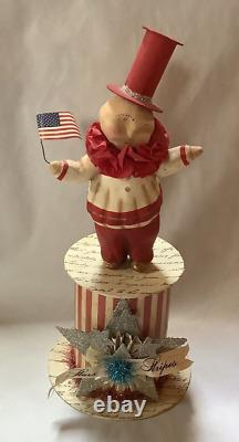 Dee Faust For Bethany Lowe Fourth Of July Clown Candy Container Stars And Stripe