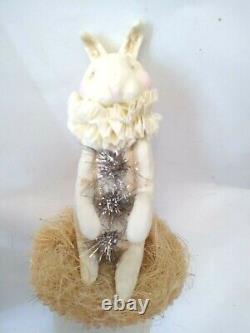 Dee Foust for Bethany Lowe Spring Tidings Bunny Rabbit Clown on Tube Box 12.5